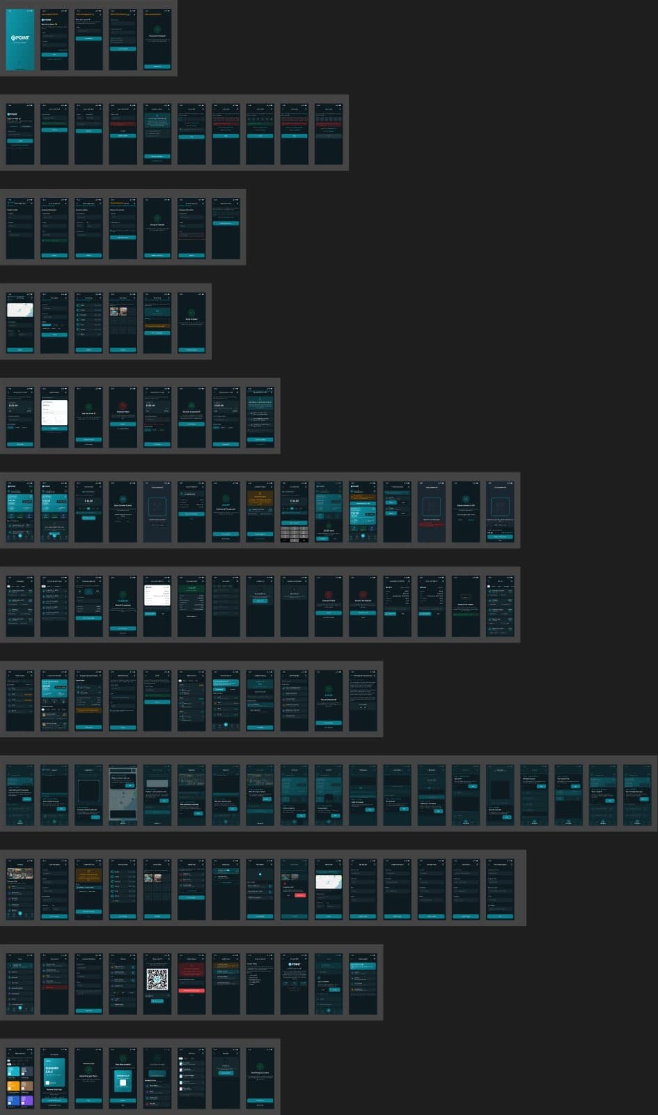 Mosaic of 108 dealer screens rendered in dark theme