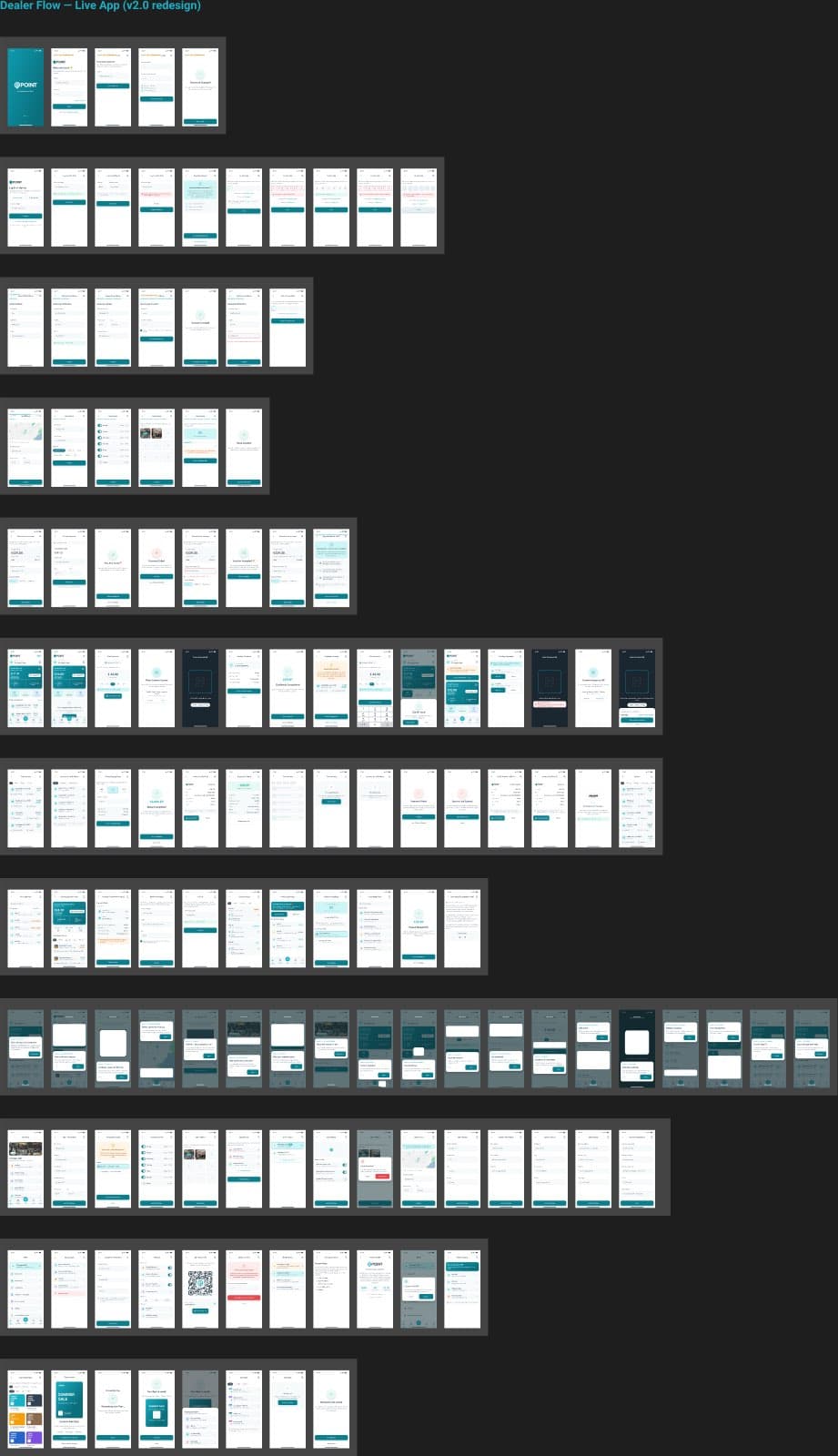 Mosaic of 108 dealer screens in light theme