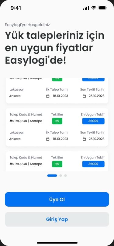EasyLogi onboarding screen