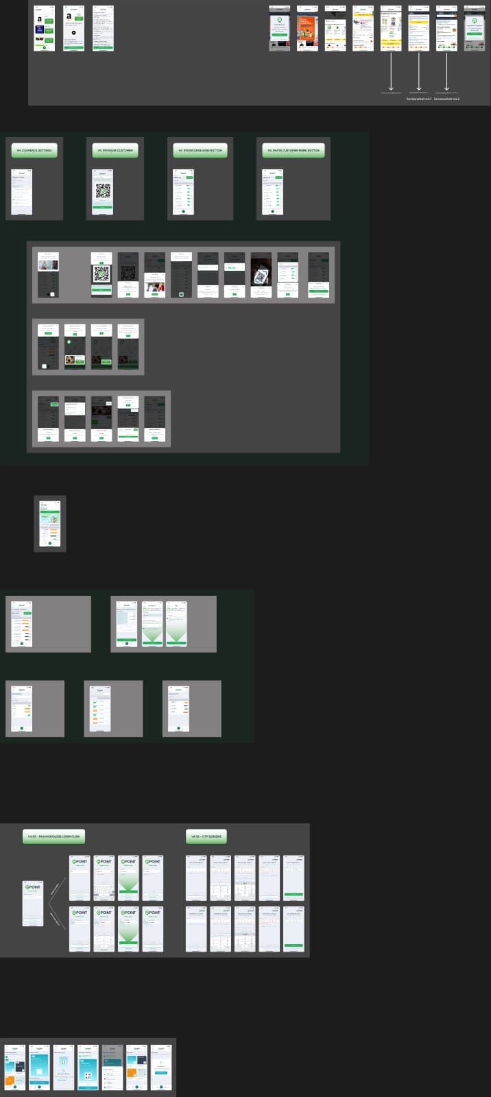 Mosaic of v4 sprint sections designed in the legacy green design system