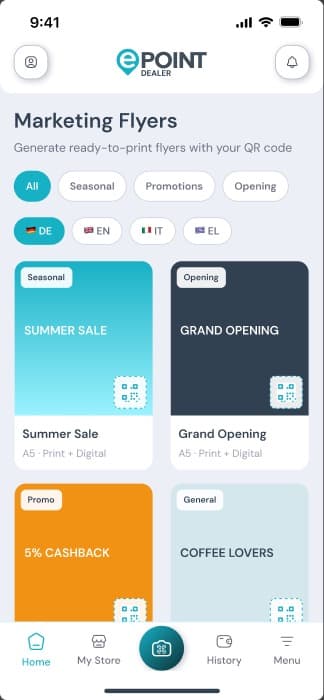 Flyer template library in the legacy design system